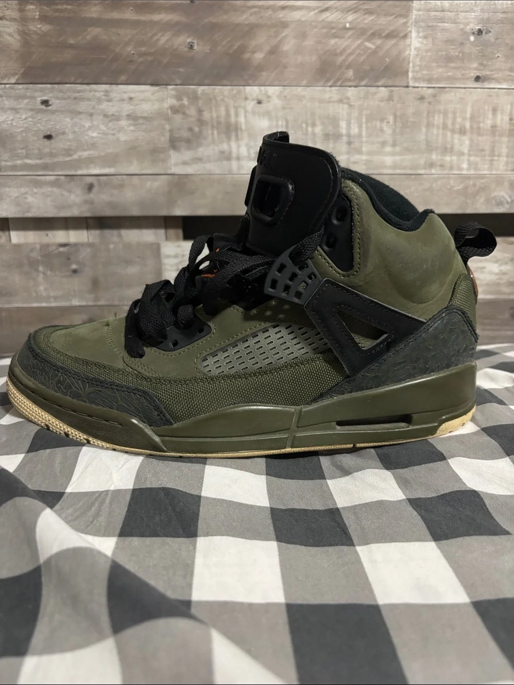 Jordan Men's High-Top Sneaker in Olive Green and Black